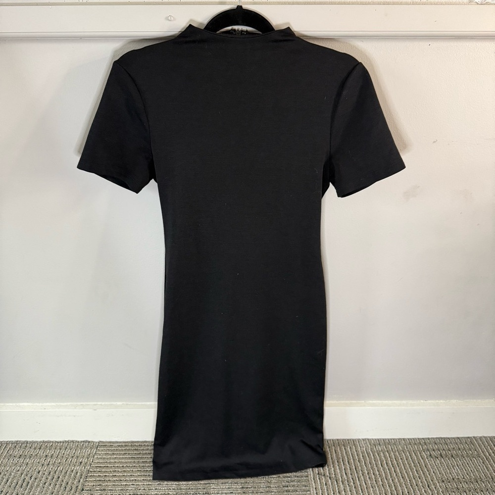 Philosophy Black Short Sleeve High Neck Bodycon Dress